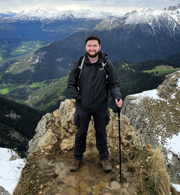 Portrait of John Lenehan in the Dolomites